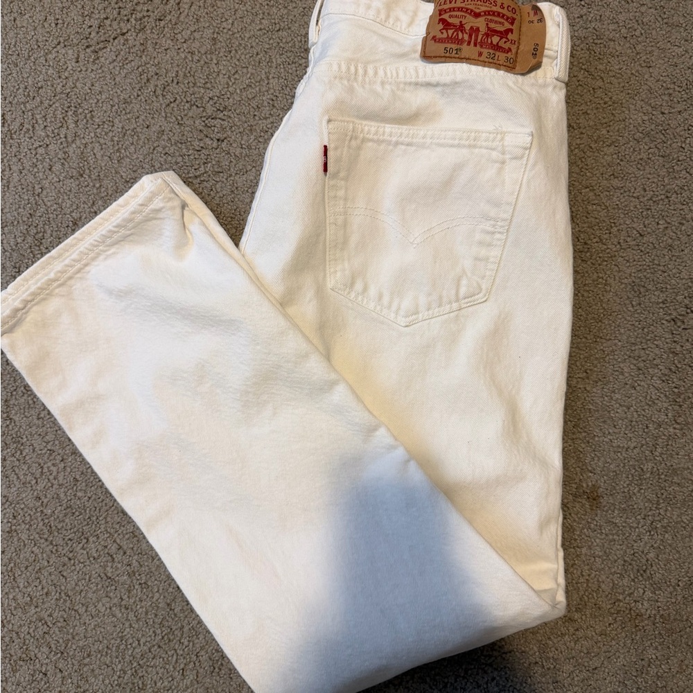 Levi's Men's Off-White Straight Jeans